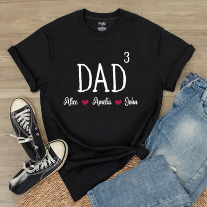 Custom Dad Shirt with Kid Names Father's Day Gift Personalized Dad Tee for Husband Daddy Shirt with Kid Names Casual Party Present