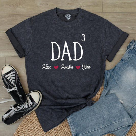 Custom Dad Shirt with Kid Names Father's Day Gift Personalized Dad Tee for Husband Daddy Shirt with Kid Names Casual Party Present