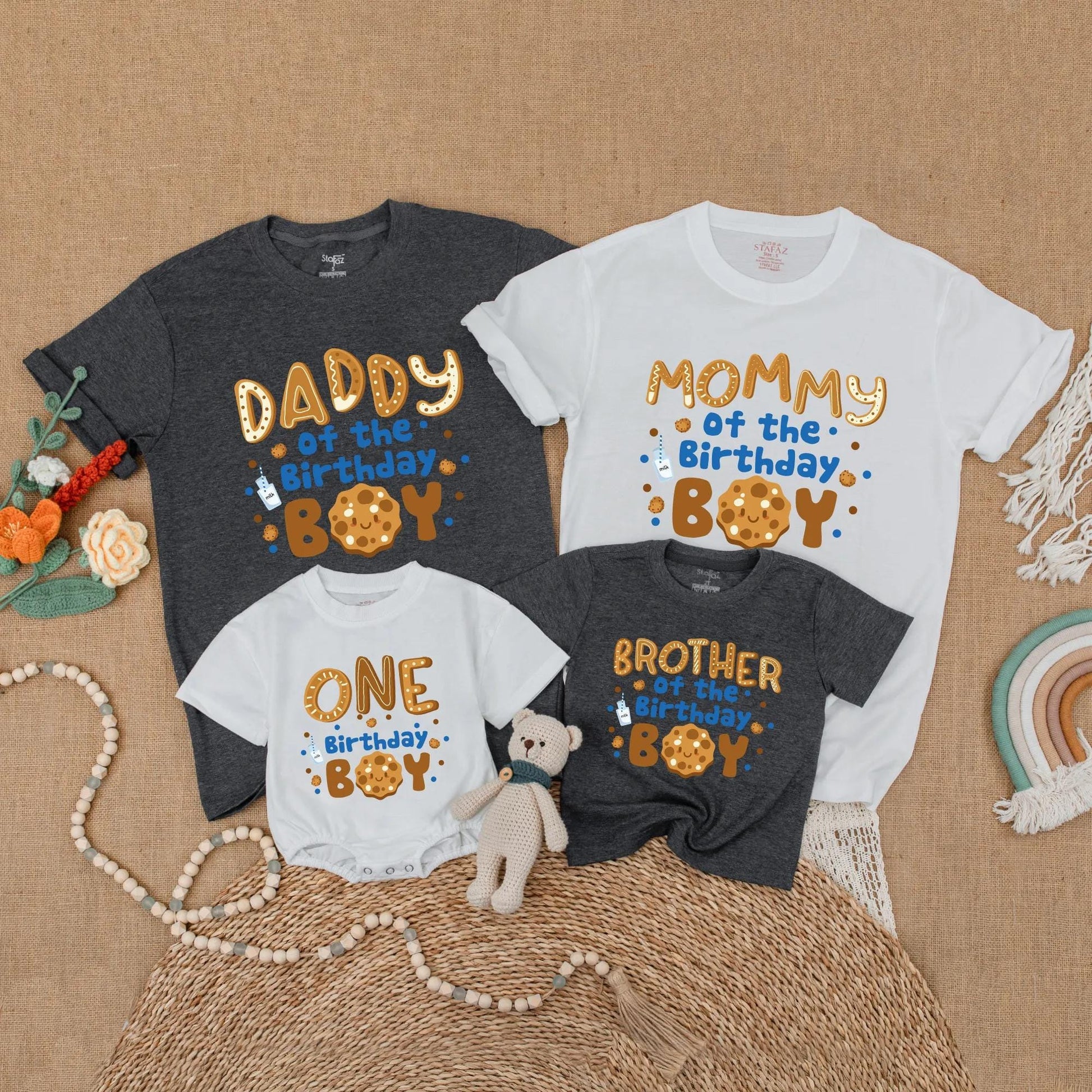 Cookies and Milk 1st Birthday Matching Family Shirts, One Sweet Boy Outfit for First Birthday, Mommy and Me, Baby Boy's Cookie Theme Party