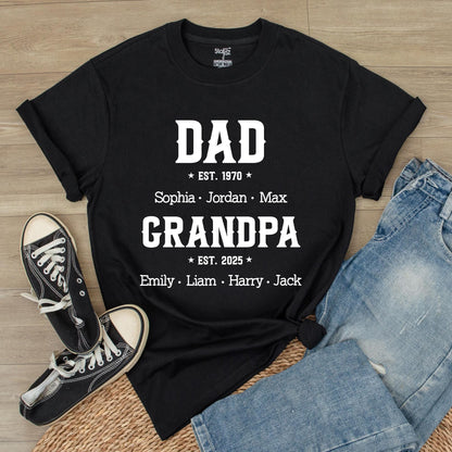 Custom New Grandpa Gift First Dad Now Grandpa Tee Personalized Grandpa Shirt for Husband Husband Gifts