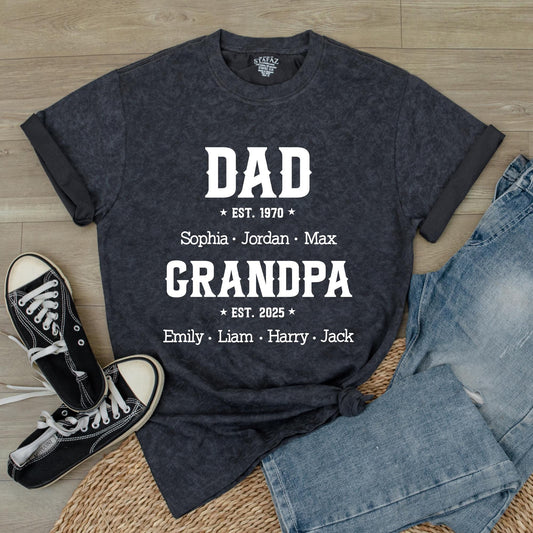 Custom New Grandpa Gift First Dad Now Grandpa Tee Personalized Grandpa Shirt for Husband Husband Gifts