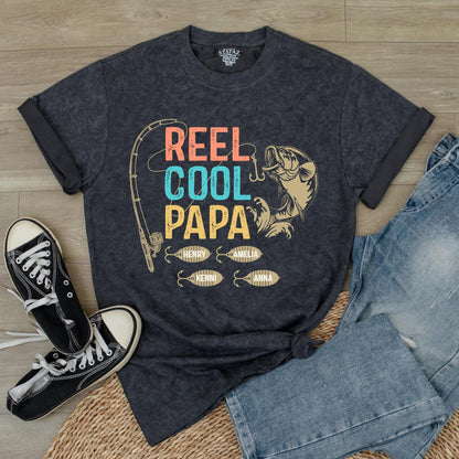 Reel Cool Papa Grandpa Fishing T-Shirt Fishing Lover Grandpa Shirt Gift for Grandpa Papa Gift