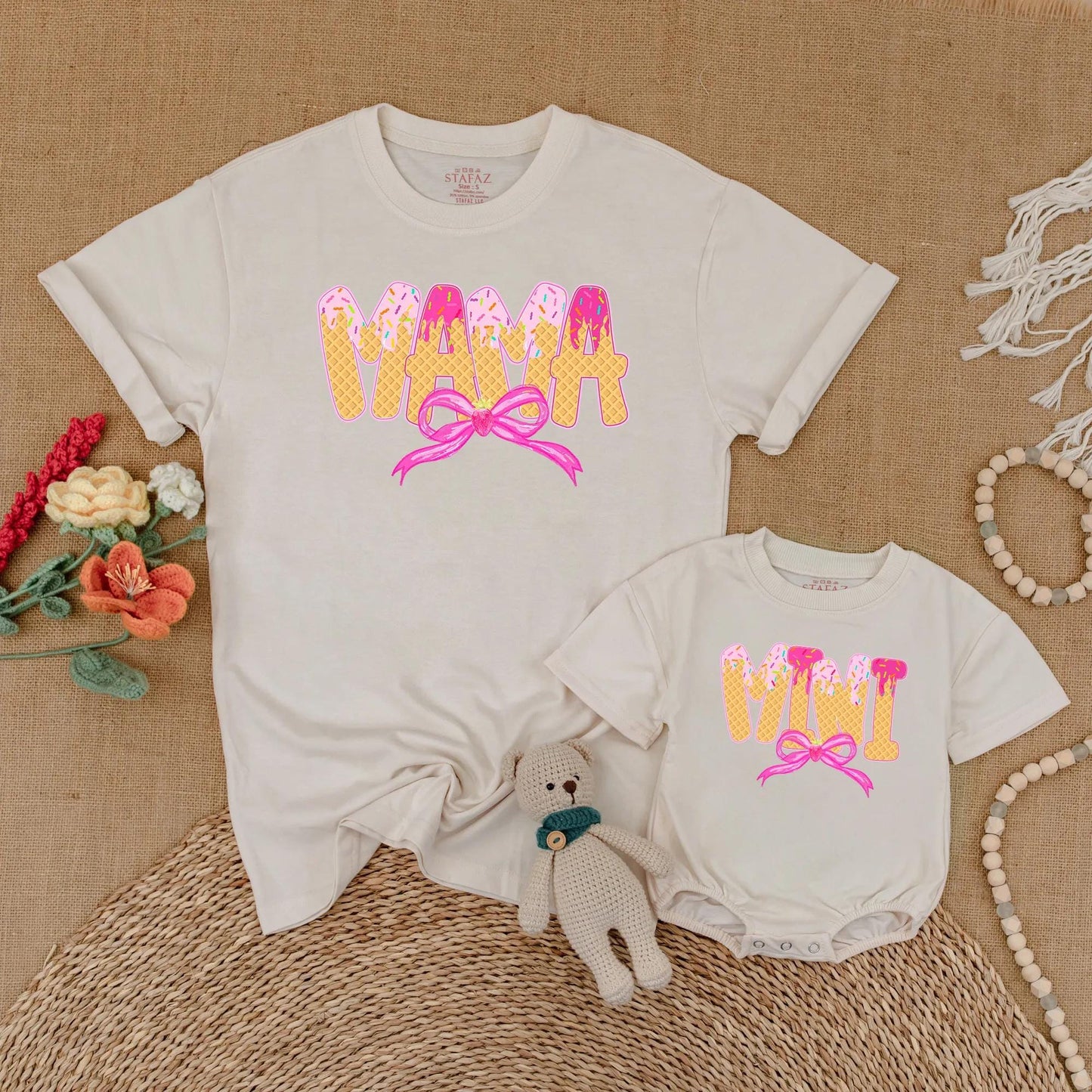 Mama and Mini Ice Cream Cone Matching Shirt Cute Mommy and Me Outfit Sweet Sprinkle Mother Daughter Gift