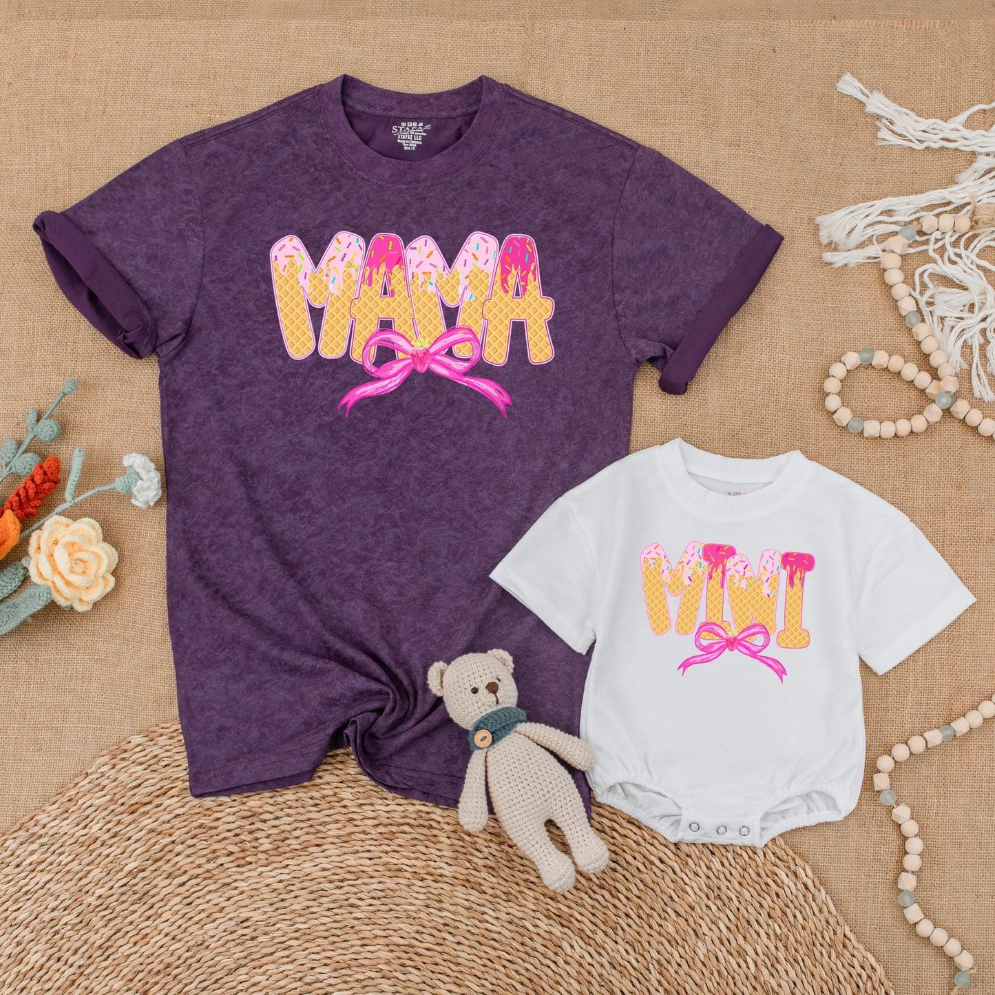 Mama and Mini Ice Cream Cone Matching Shirt Cute Mommy and Me Outfit Sweet Sprinkle Mother Daughter Gift