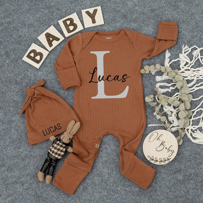Personalized Newborn Boy Coming Home Bodysuit Hospital Outfit Baby Shower Gift Hipster Baby Clothes Soft Cotton Hello World Romper