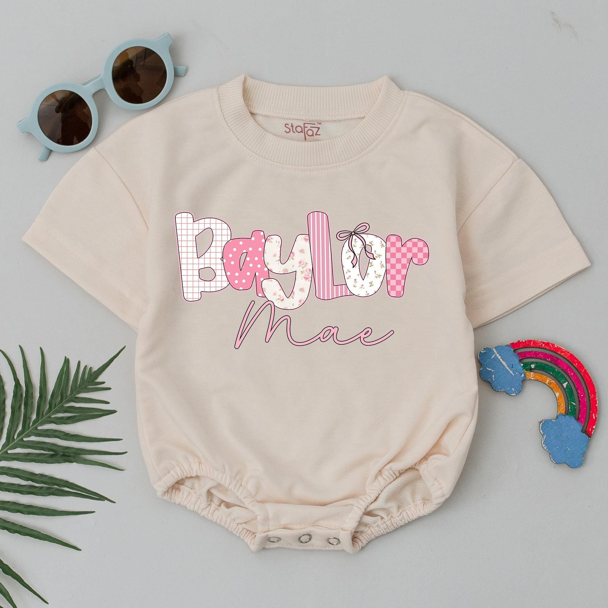 Floral Baby Girl Romper Personalized Name Summer Bodysuit Custom Birthday Outfit Baby Shower Gift