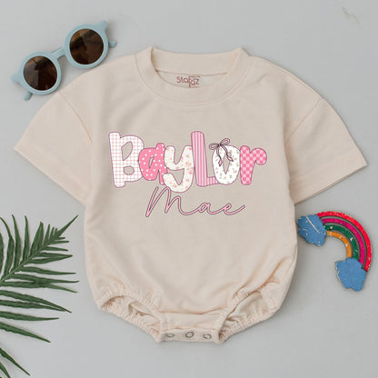 Floral Baby Girl Romper Personalized Name Summer Bodysuit Custom Birthday Outfit Baby Shower Gift