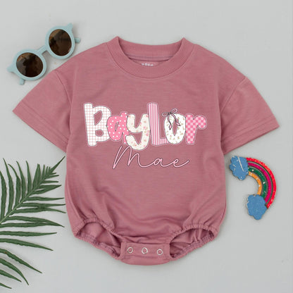 Floral Baby Girl Romper Personalized Name Summer Bodysuit Custom Birthday Outfit Baby Shower Gift