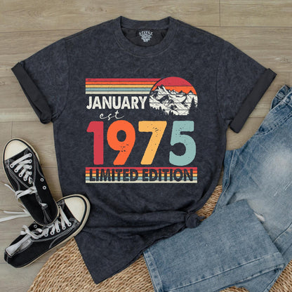 50th Birthday Shirt for Women & Men: 1975 Vintage Tee Gift, Fifties Bday Party Number Shirt, Retro Gift, Comfortable