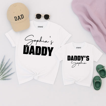 Daddy & Girl Matching Shirts, Custom Father's Day Gift, Personalized Dad Daughter Tee, Dad and Girl Outfit, Cotton