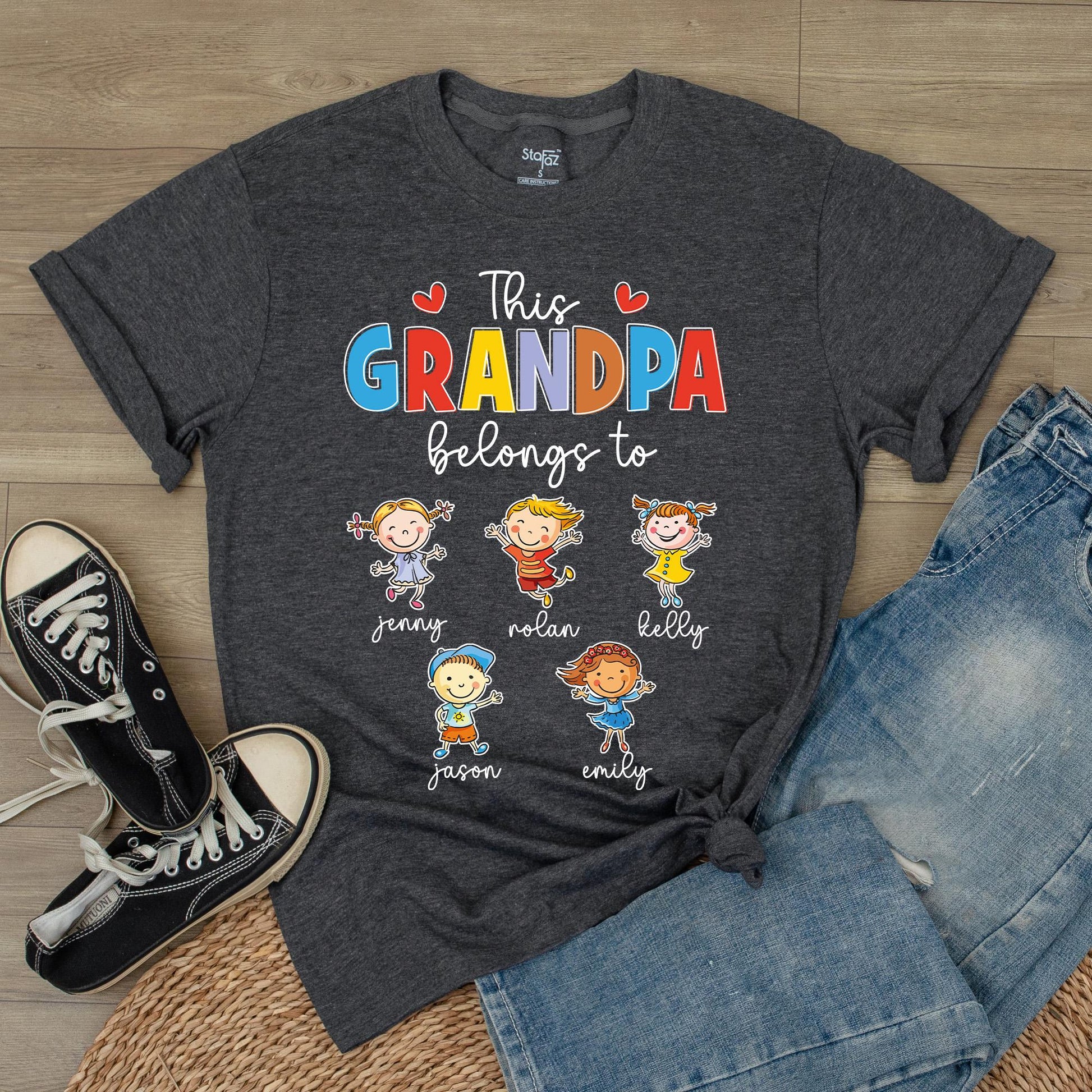Custom Grandpa Shirt Best Grandpa Ever Belongs To Grandchild Name Tee Father's Day Gift