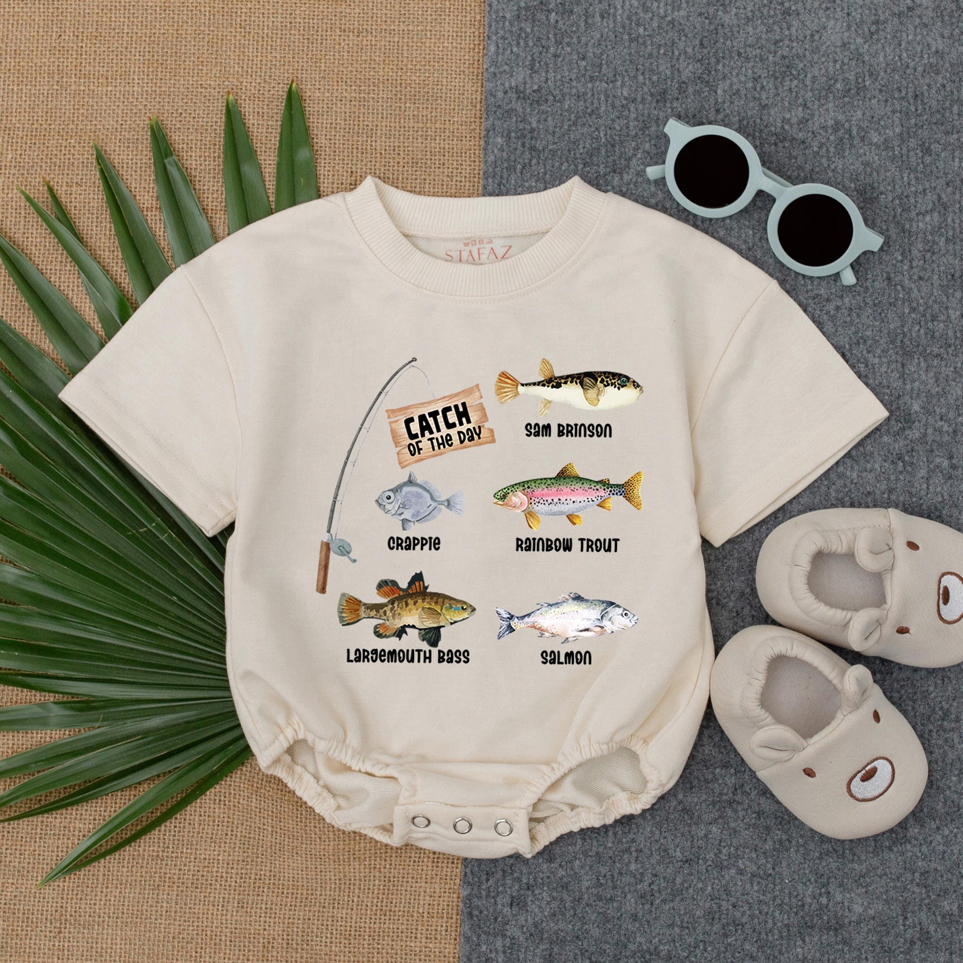 Catch of the Day Baby Romper Funny Fishing Outfit for Baby Boy Summer Romper First Fish Buddy Gift