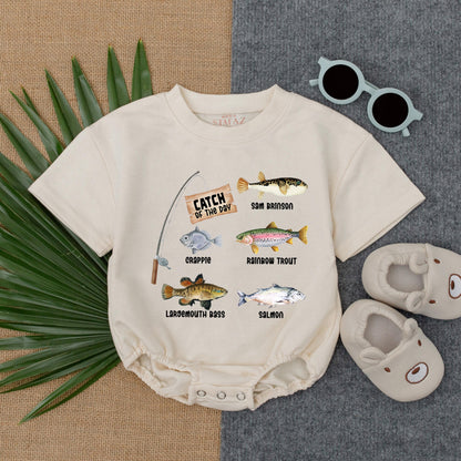 Catch of the Day Baby Romper Funny Fishing Outfit for Baby Boy Summer Romper First Fish Buddy Gift