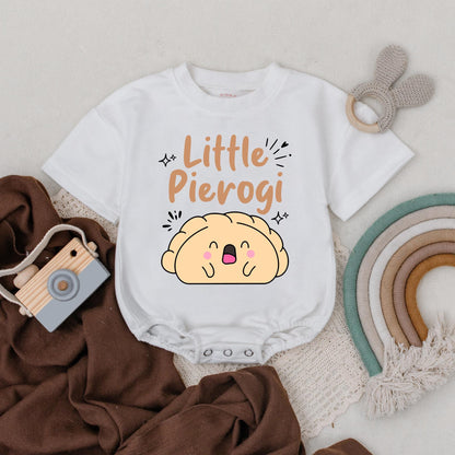 Little Pierogi Baby Romper Cute Food Outfit Mommy’s Lil Pierogi Newborn Birth Announcement Gift Bodysuit
