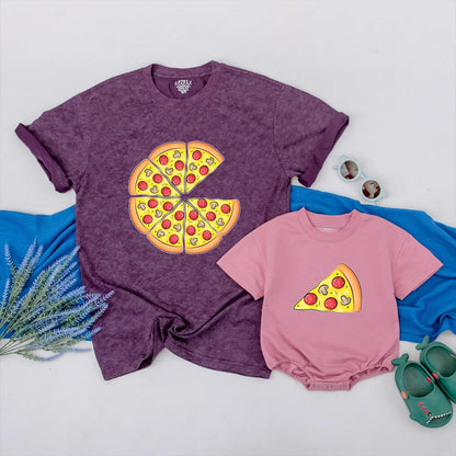 Matching Pizza Slice Dad and Me Shirts - Funny Family Pizza Outfits for Father's Day Gifts, Daddy & Kid T-Shirts