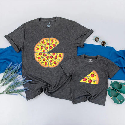Matching Pizza Slice Dad and Me Shirts - Funny Family Pizza Outfits for Father's Day Gifts, Daddy & Kid T-Shirts