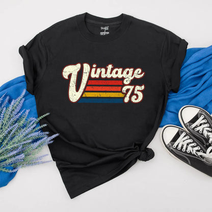 Vintage 1975 Birthday Shirt for Men & Women - Retro 50th Gift, Classic Distressed Design, Custom Year Tee