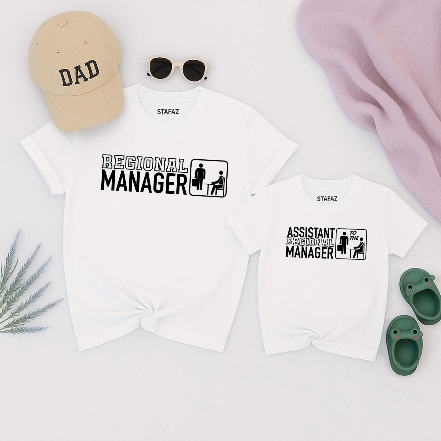 Regional Manager Assistant Regional Manager Matching The Office Father Son Shirt 1st Matching Kids Gift for Dad Father's Day
