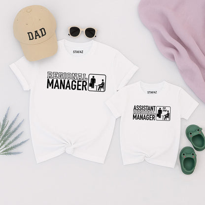 Regional Manager Assistant Regional Manager Matching The Office Father Son Shirt 1st Matching Kids Gift for Dad Father's Day