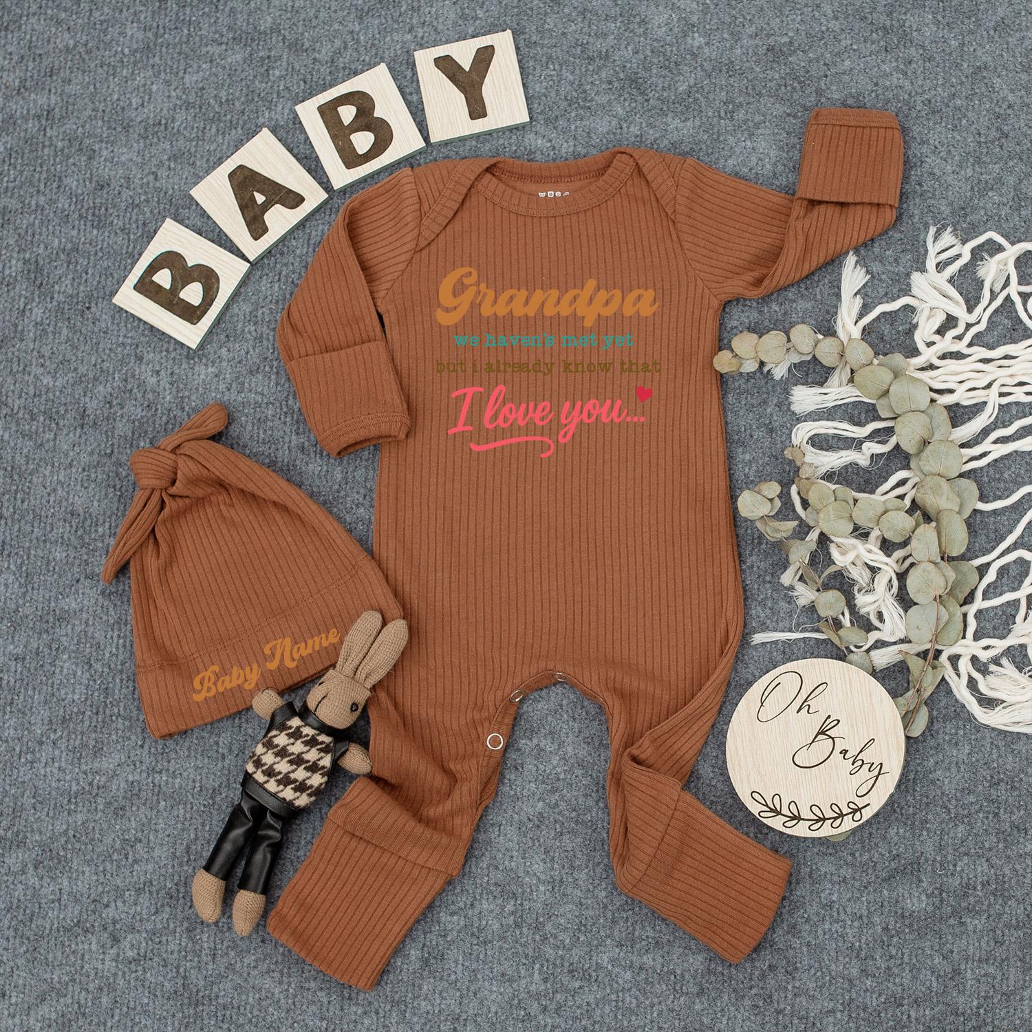 Custom Grandma I Love You Baby Bodysuit Surprise Pregnancy Reveal Keepsake Gift Box Newborn Outfit New Baby Arrival Shower