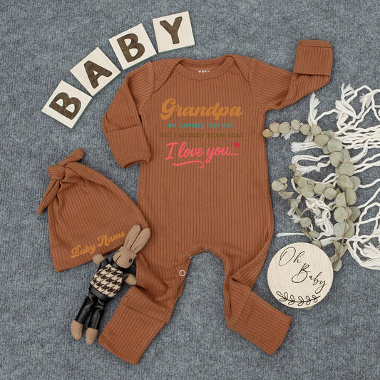 Custom Grandma I Love You Baby Bodysuit Surprise Pregnancy Reveal Keepsake Gift Box Newborn Outfit New Baby Arrival Shower