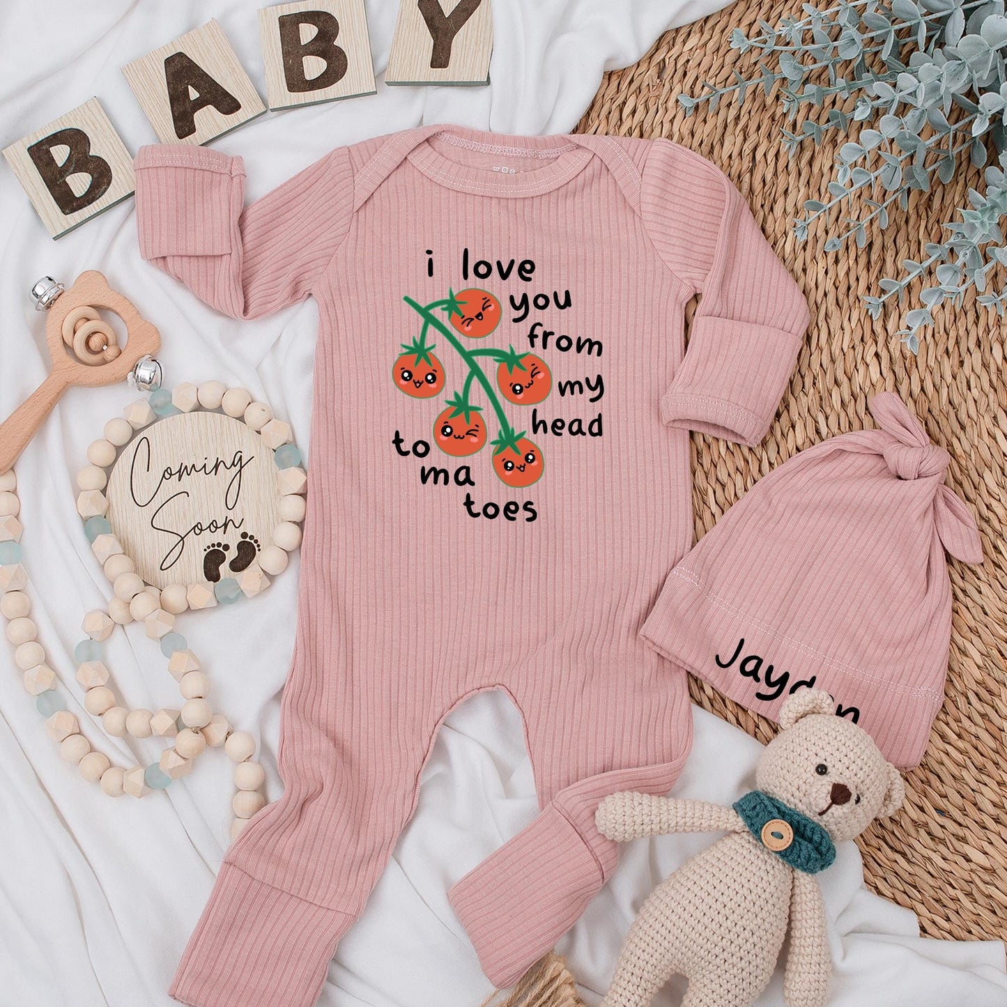 Cute Tomato Baby Bodysuit I Love You From My Head Tomatoes Funny Fruit Veggie Newborn Outfit Baby Shower Gift Romper Cotton Soft