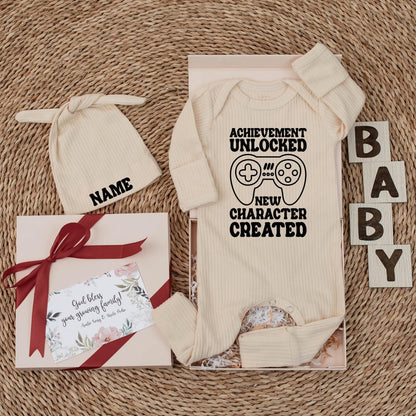 Achievement Unlocked Baby Bodysuit New Character Created Gaming Newborn Outfit Retro Video Game Baby Shower Reveal Gift for New Parents