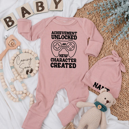 Achievement Unlocked Baby Bodysuit New Character Created Gaming Newborn Outfit Retro Video Game Baby Shower Reveal Gift for New Parents