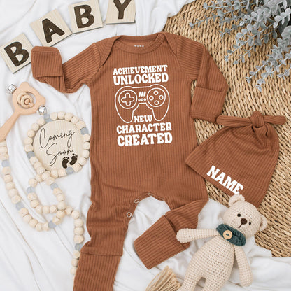 Achievement Unlocked Baby Bodysuit New Character Created Gaming Newborn Outfit Retro Video Game Baby Shower Reveal Gift for New Parents