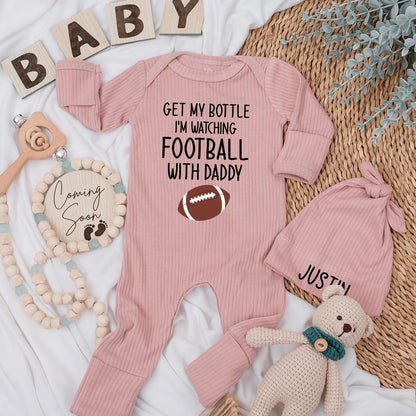 Football Daddy & Me Bodysuit Funny Game Day Baby Outfit Newborn Sports Fan Gift