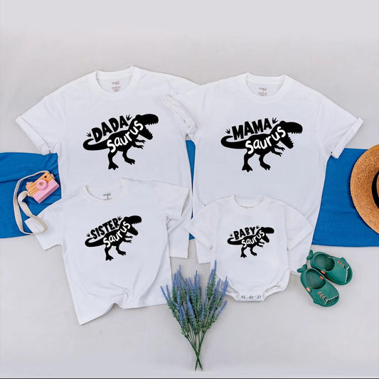 Matching T-Rex Family Shirts, Custom Dino Outfits for Dad, Mom, Sister & Baby! Funny Dinosaur Matching Clothes, Personalized Gift