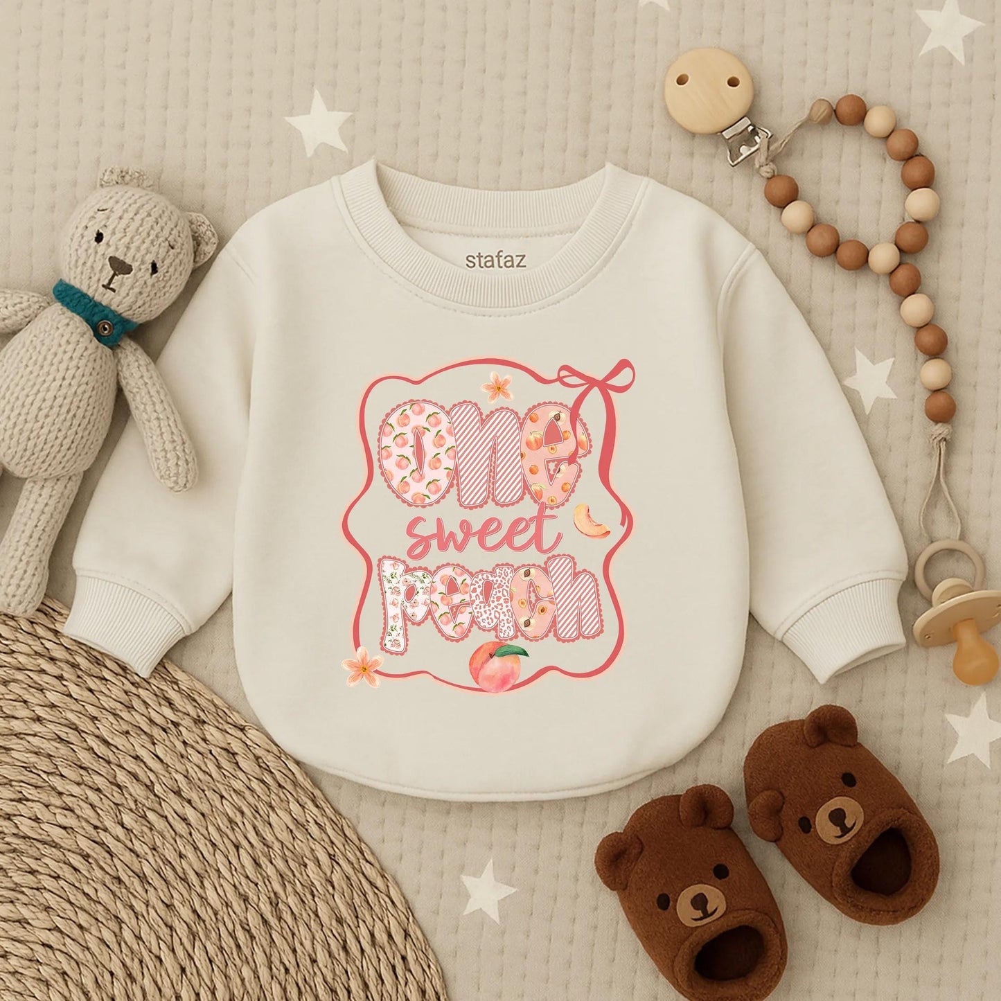 Sweet Peach Bubble Romper Baby Girl Outfit for Birthday or Baby Shower Gift Newborn Peach Baby Shower Outfit