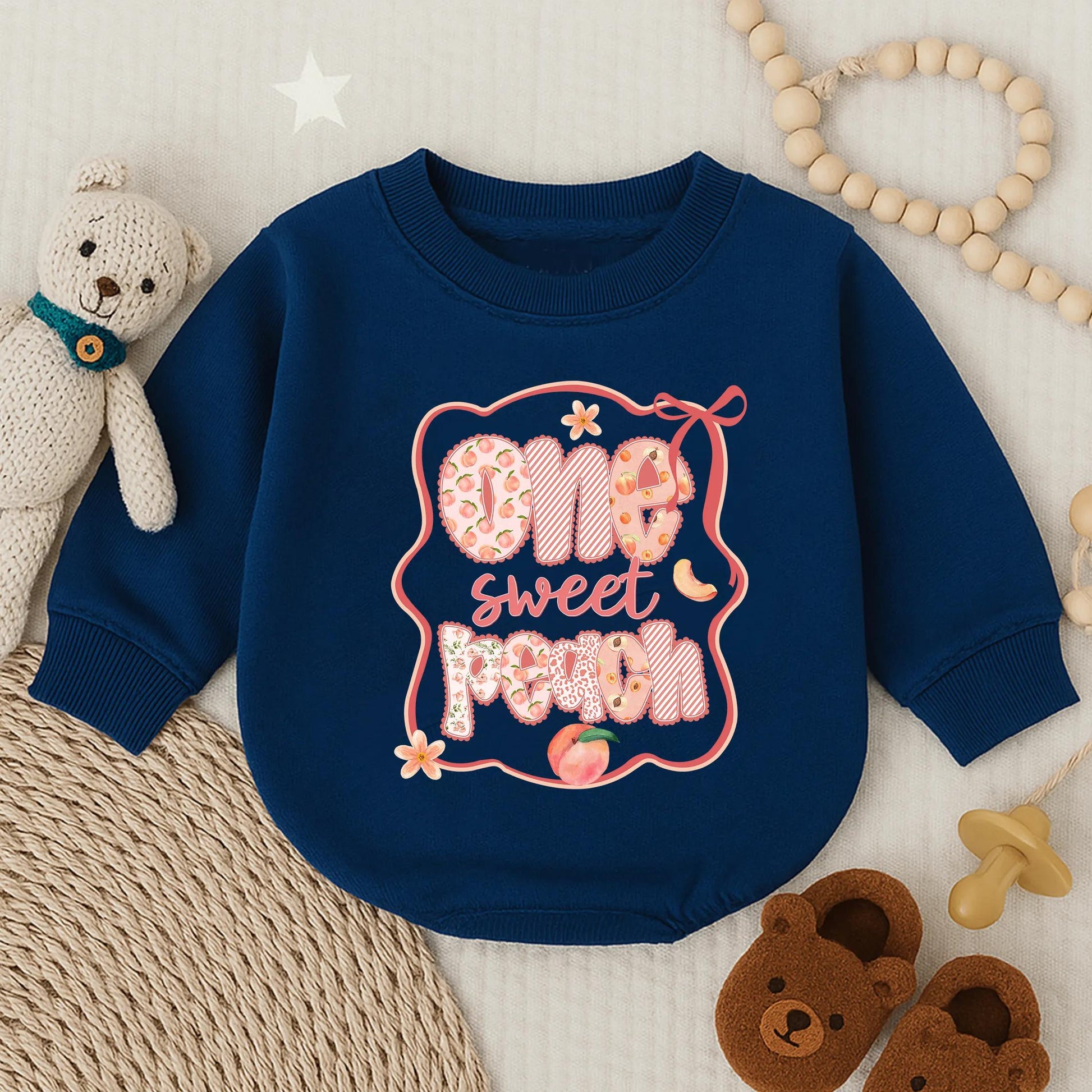 Sweet Peach Bubble Romper Baby Girl Outfit for Birthday or Baby Shower Gift Newborn Peach Baby Shower Outfit