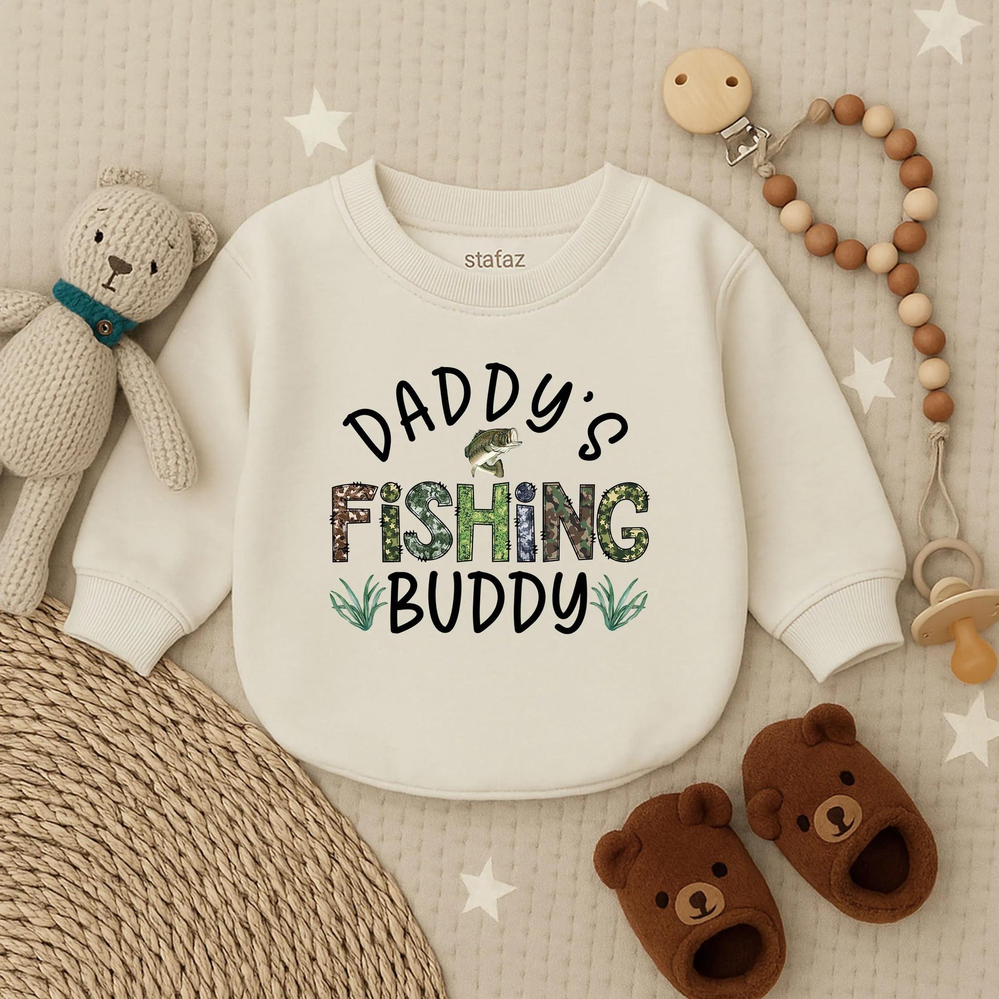 Daddy's Fishing Buddy Bubble Romper First Father's Day Outfit for Baby Boy Summer Toddler Clothes Comfortable Newborn New Dad Gift Outdoor Adventure
