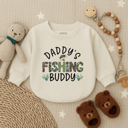 Daddy's Fishing Buddy Bubble Romper First Father's Day Outfit for Baby Boy Summer Toddler Clothes Comfortable Newborn New Dad Gift Outdoor Adventure