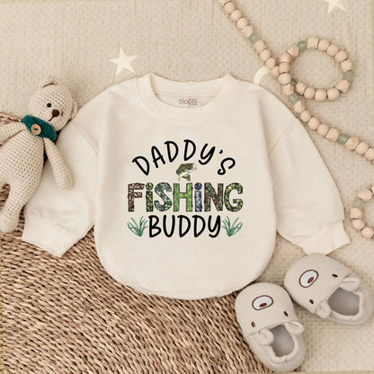 Daddy's Fishing Buddy Bubble Romper First Father's Day Outfit for Baby Boy Summer Toddler Clothes Comfortable Newborn New Dad Gift Outdoor Adventure