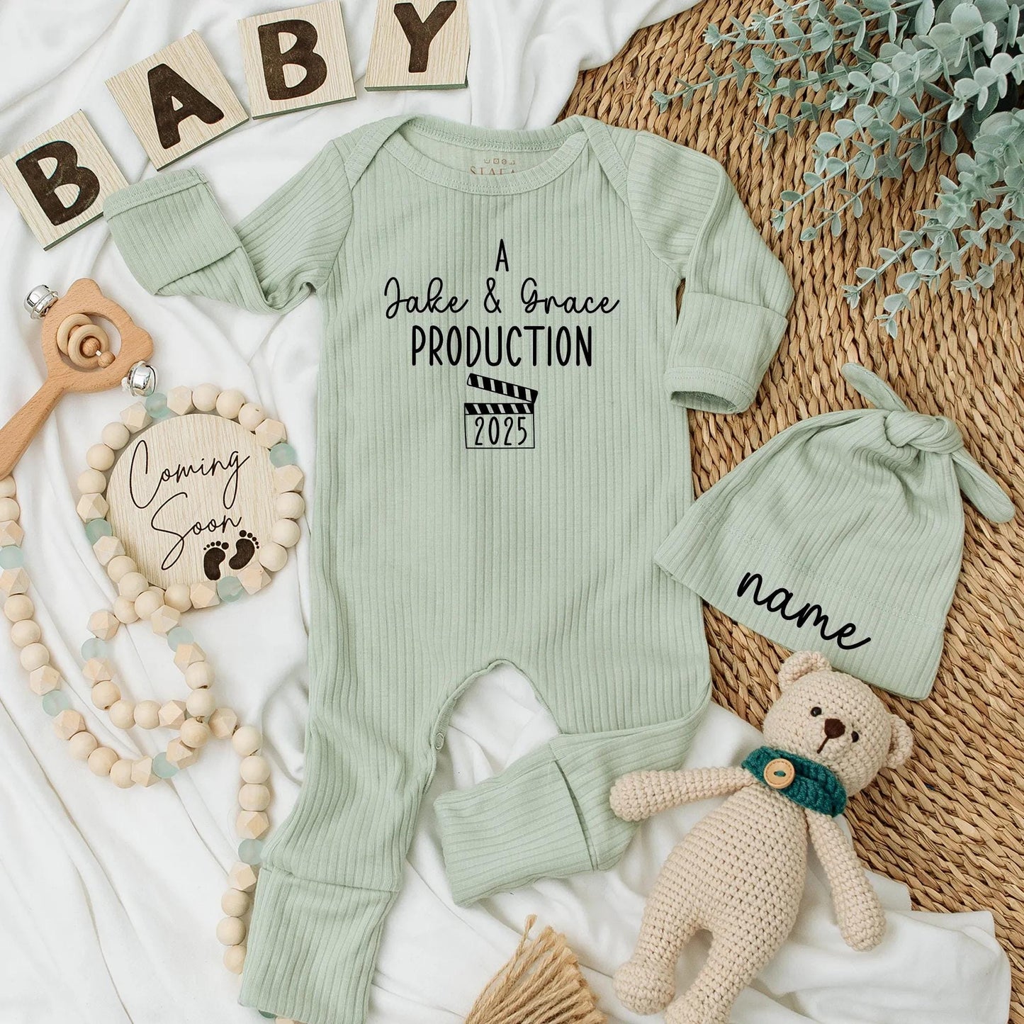 Custom A [Custom Name] Production Baby Bodysuit Movie Themed Newborn Film Clapperboard 2025 Gift