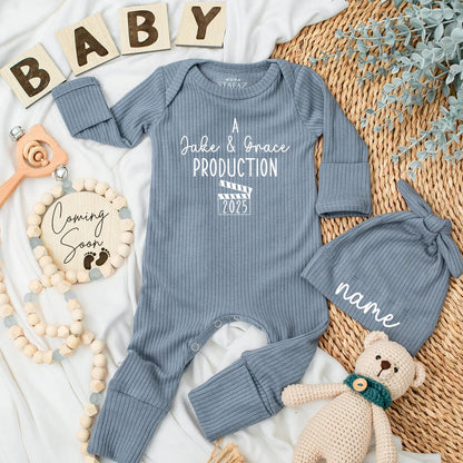 Custom A [Custom Name] Production Baby Bodysuit Movie Themed Newborn Film Clapperboard 2025 Gift