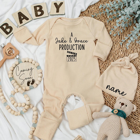 Custom A [Custom Name] Production Baby Bodysuit Movie Themed Newborn Film Clapperboard 2025 Gift