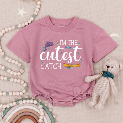 I'm the Cutest Catch Baby Romper Fishing Theme Cute Fish Boat Outfit Fun Baby Shower Gift 138