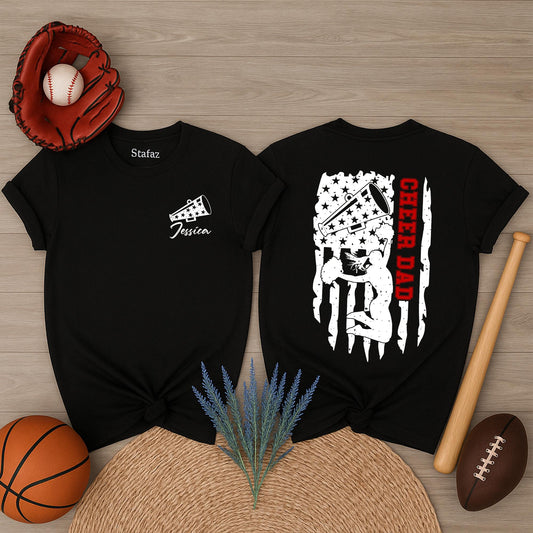 Customizable Cheer Dad T-Shirt with Personalized Name for Ultimate Fan Spirit Wear & Gift