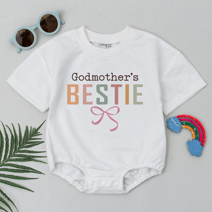 Custom Godmother and Godmother's Bestie T-Shirt Matching Aunt Baby Outfit Godmama Aunt Niece Gift Godparent Tee