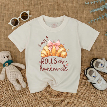My Rolls Are Homemade Baby Romper Funny Cake Bodysuit Cute Food Outfit for Baby Girl Shower Gift