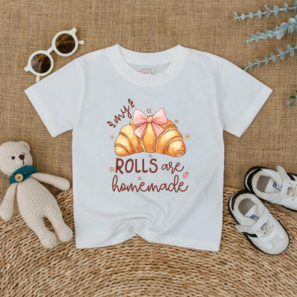 My Rolls Are Homemade Baby Romper Funny Cake Bodysuit Cute Food Outfit for Baby Girl Shower Gift