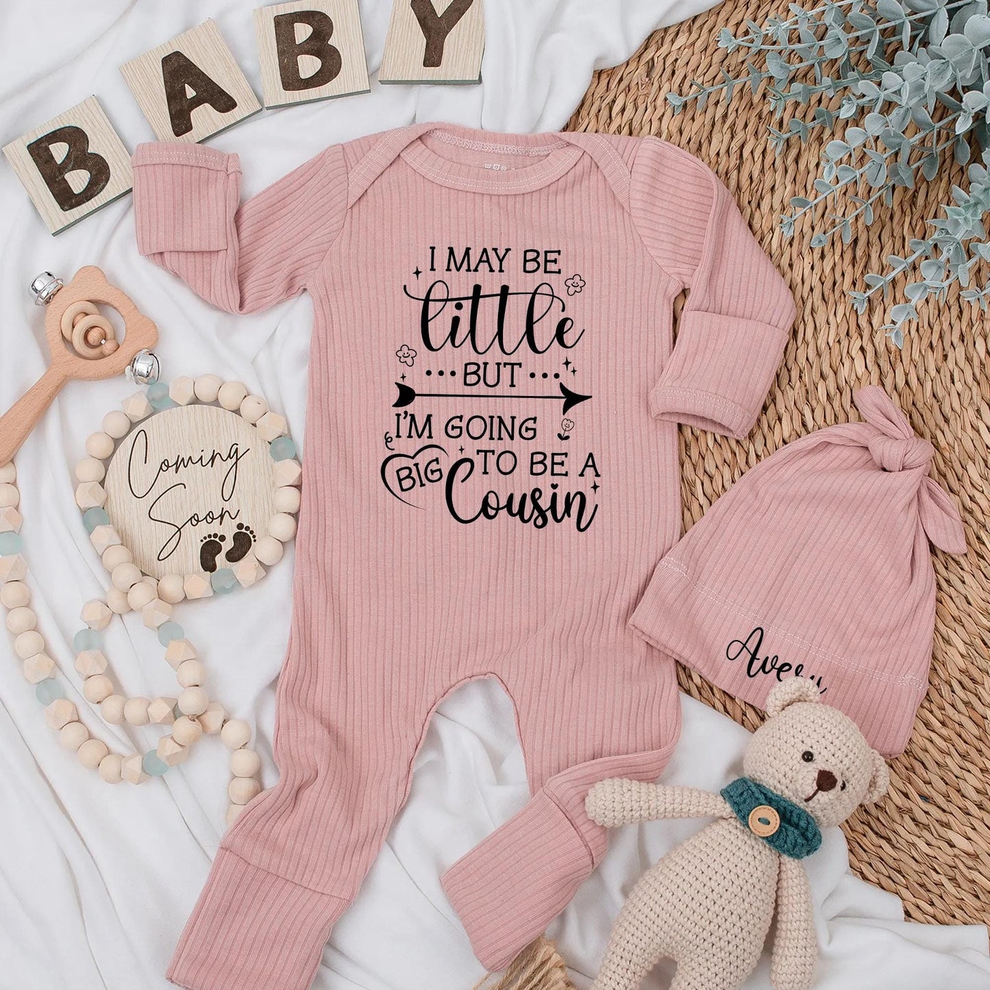 Big Cousin Bodysuit Baby Announcement Outfit, I May Be Little, But I'm a Big Cousin, Whimsical Design, New Cousin Gift, Cute Baby Clothes