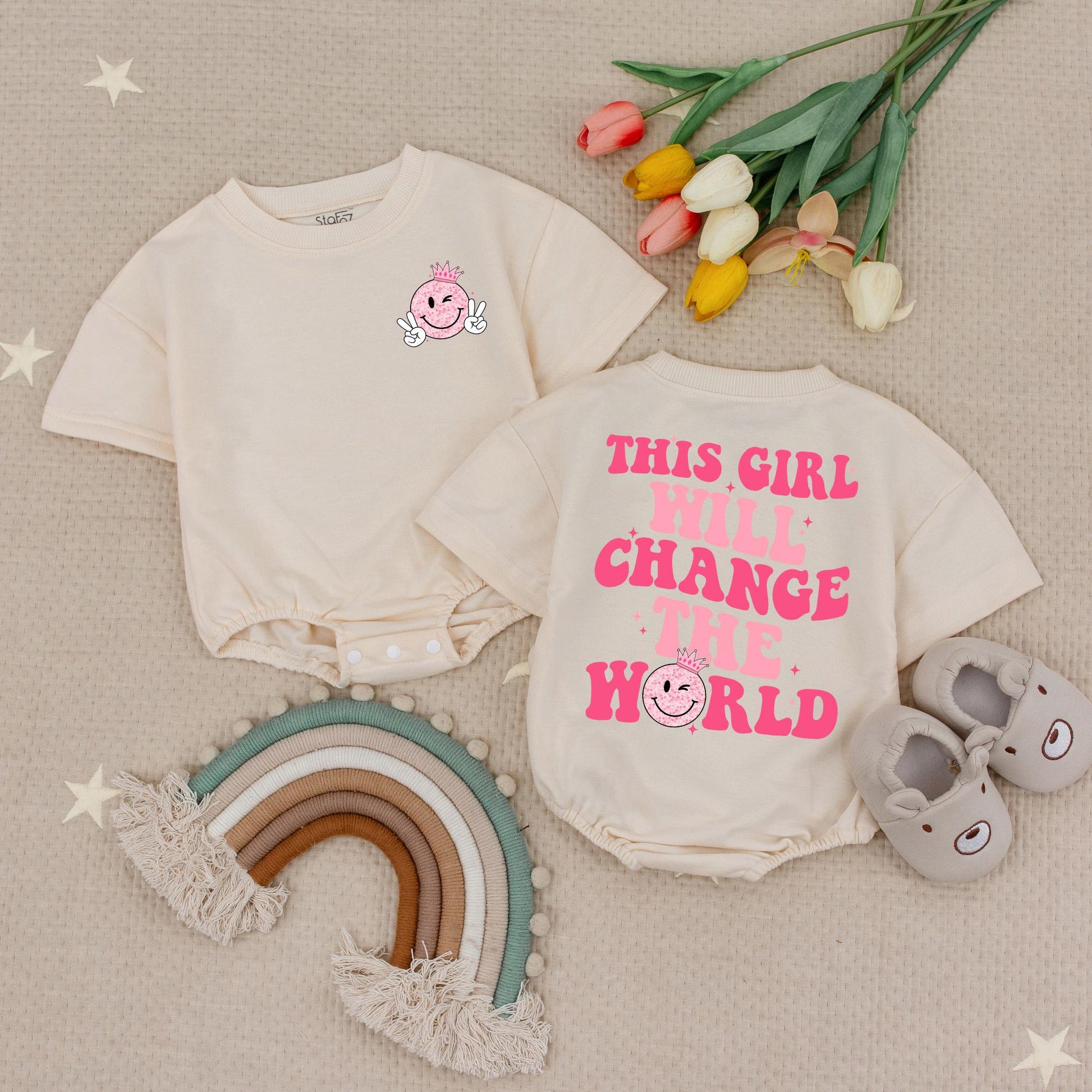 This Girl Will Change The World Baby Romper! Empowering Retro Design for Little Girls, Cute Feminist Bodysuit, Infant Babysuit Gift Idea, Strong Like Girl 138