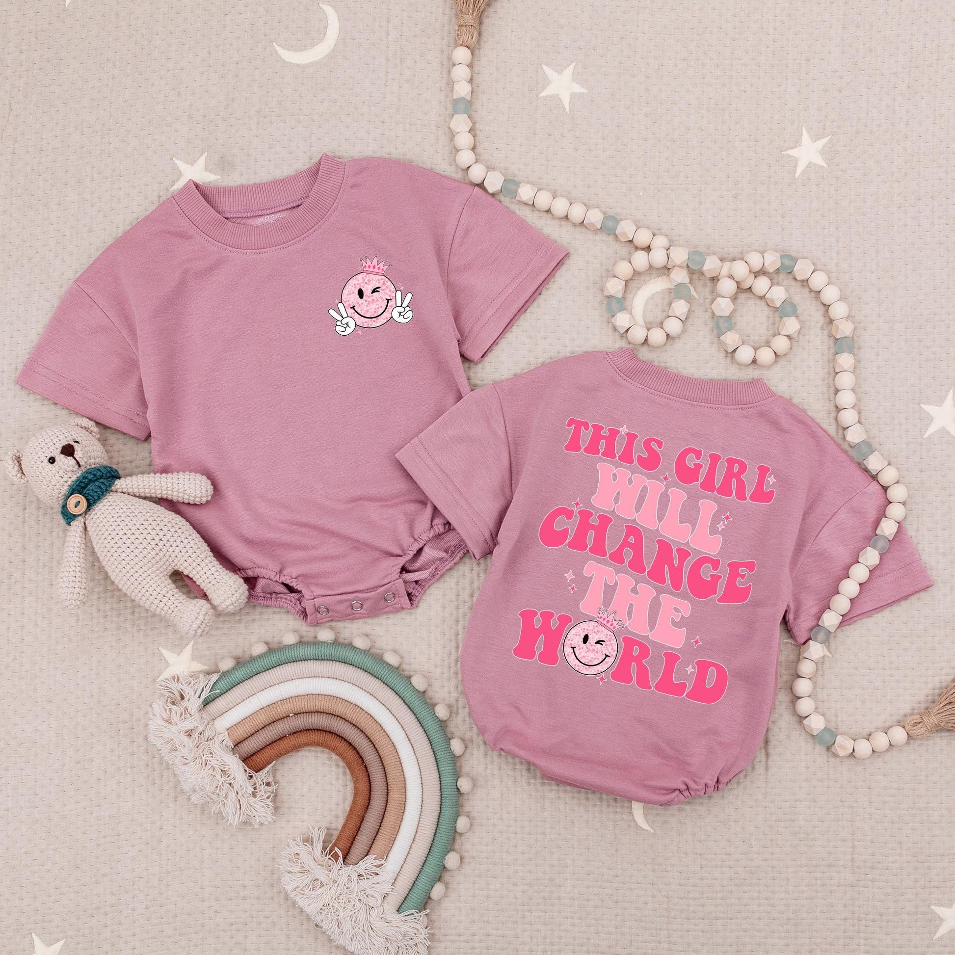 This Girl Will Change The World Baby Romper! Empowering Retro Design for Little Girls, Cute Feminist Bodysuit, Infant Babysuit Gift Idea, Strong Like Girl 138