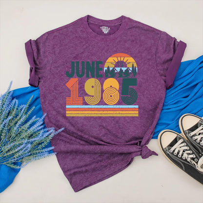 June 1985 Birthday Shirt for Her: Vintage 40th Birthday Outfit, Personalized Retro Est. Year Clothes, Gift for Women, Custom 80s Style