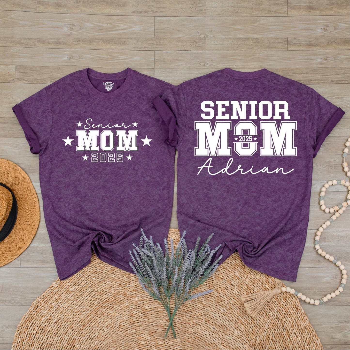 Custom Senior Mom 2025 T-Shirt Class Of 2025 Shirt Graduation Gift for Mom Senior Mom 2026 Mama Tee Comfortable Cotton Game Day Apparel