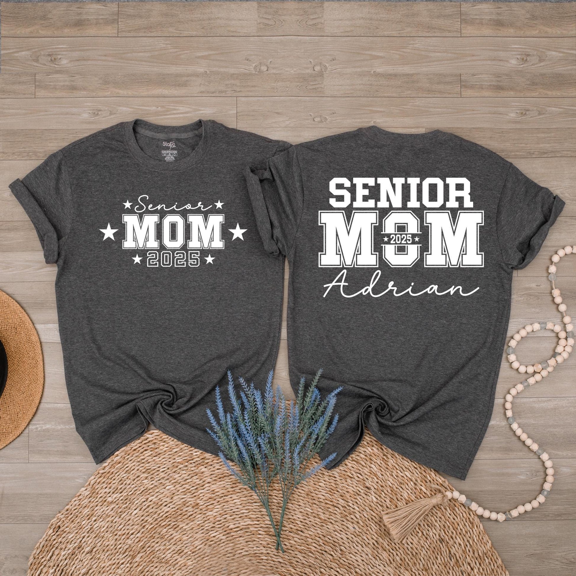 Custom Senior Mom 2025 T-Shirt Class Of 2025 Shirt Graduation Gift for Mom Senior Mom 2026 Mama Tee Comfortable Cotton Game Day Apparel